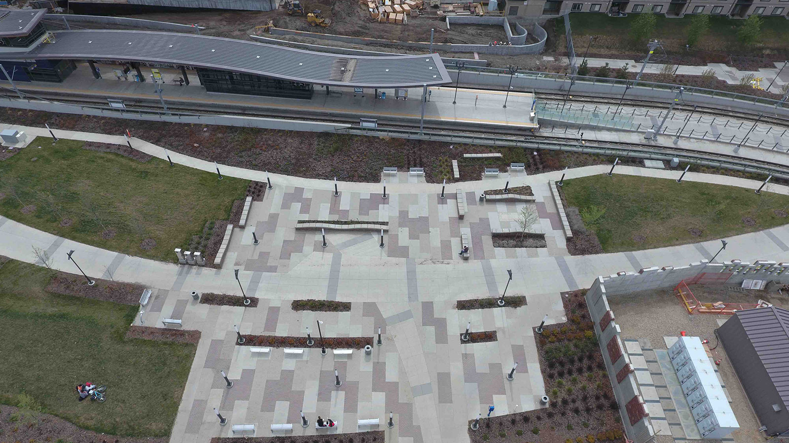 city of Edmonton LRT Project drone image of commercial conrete services blacktop paving 1